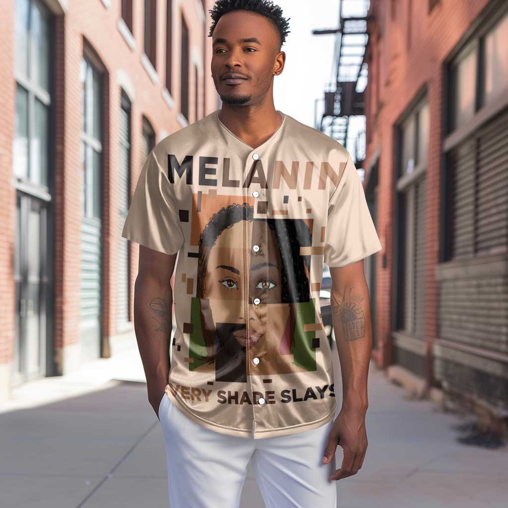 Melanin Every Shade Slays Baseball Jersey Afro Women