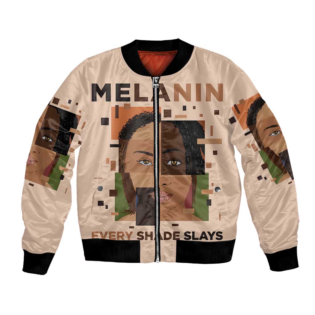 Melanin Every Shade Slays Bomber Jacket Afro Women