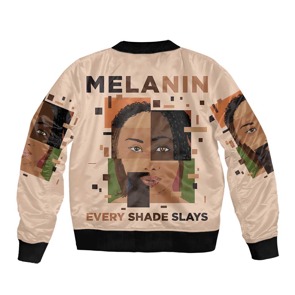 Melanin Every Shade Slays Bomber Jacket Afro Women