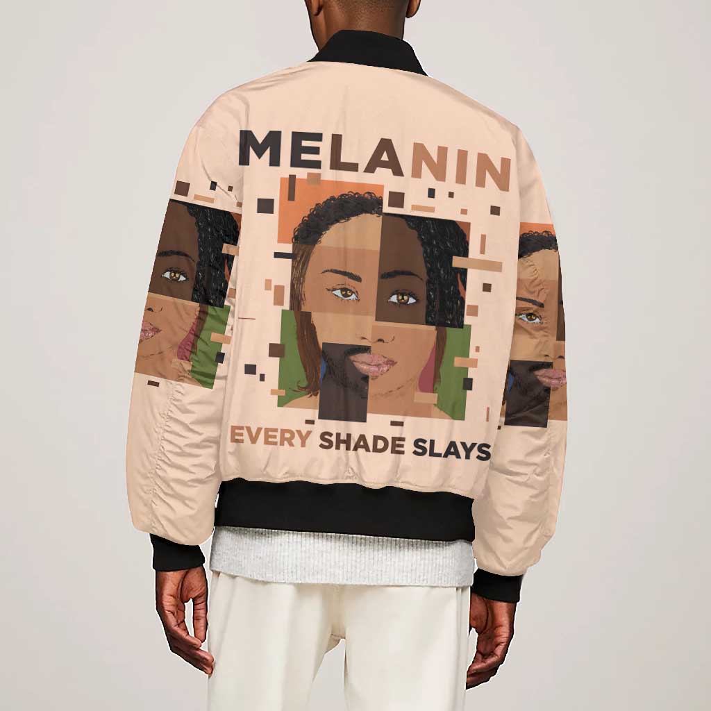 Melanin Every Shade Slays Bomber Jacket Afro Women