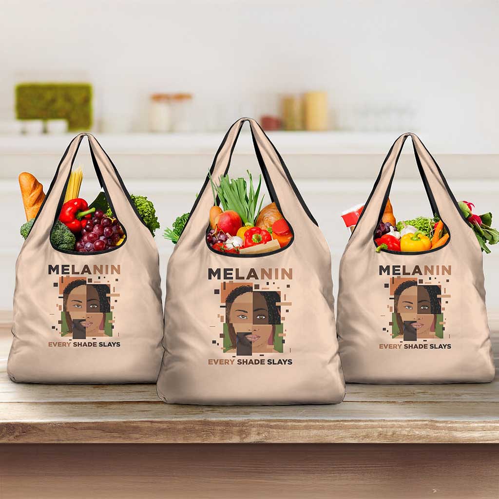 Melanin Every Shade Slays Grocery Bag Afro Women