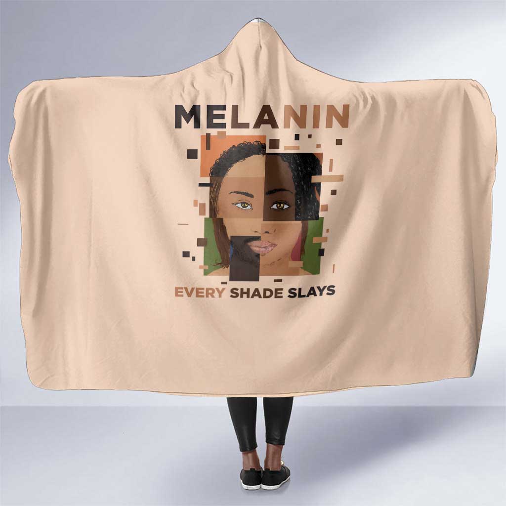 Melanin Every Shade Slays Hooded Blanket Afro Women