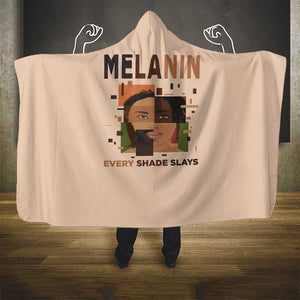 Melanin Every Shade Slays Hooded Blanket Afro Women