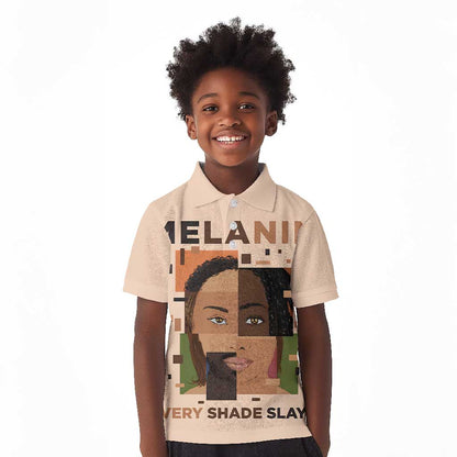 Melanin Every Shade Slays Kid Polo Shirt Afro Women
