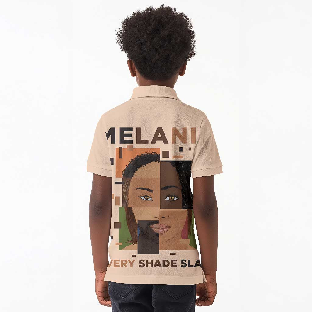 Melanin Every Shade Slays Kid Polo Shirt Afro Women