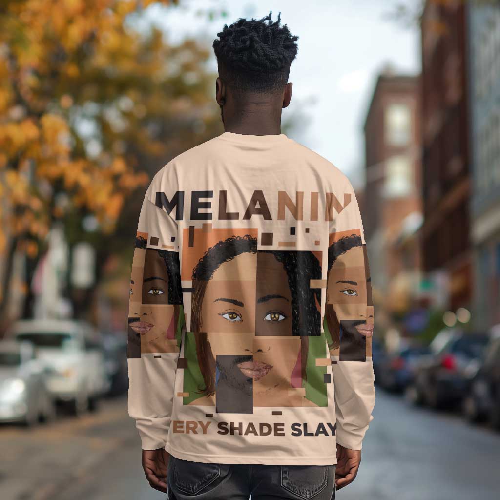 Melanin Every Shade Slays Long Sleeve Shirt Afro Women