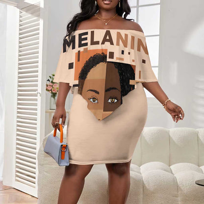 Melanin Every Shade Slays Off Shoulder Short Dress Afro Women