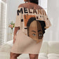 Melanin Every Shade Slays Off Shoulder Short Dress Afro Women