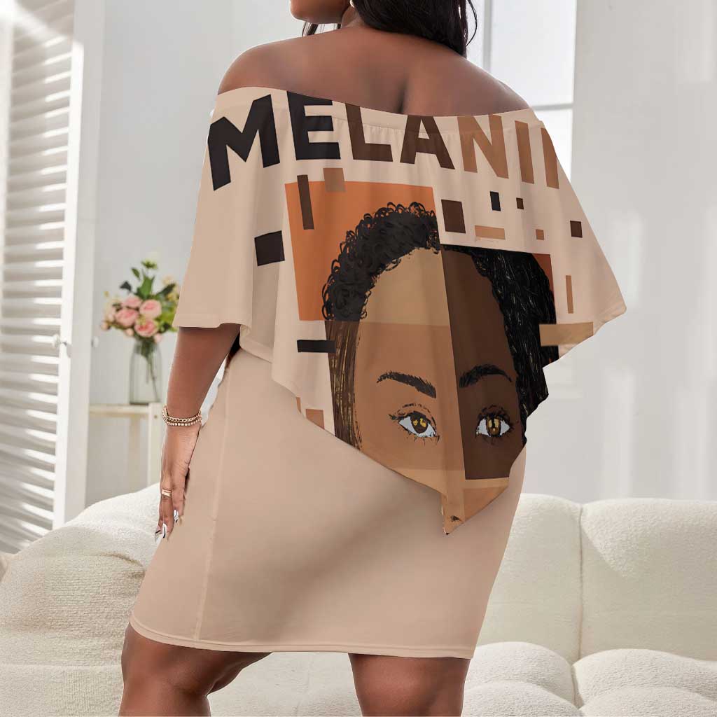 Melanin Every Shade Slays Off Shoulder Short Dress Afro Women
