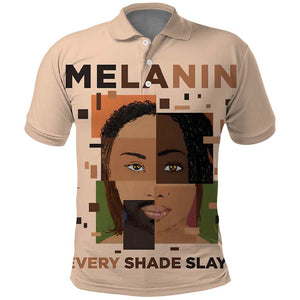Melanin Every Shade Slays Polo Shirt Afro Women