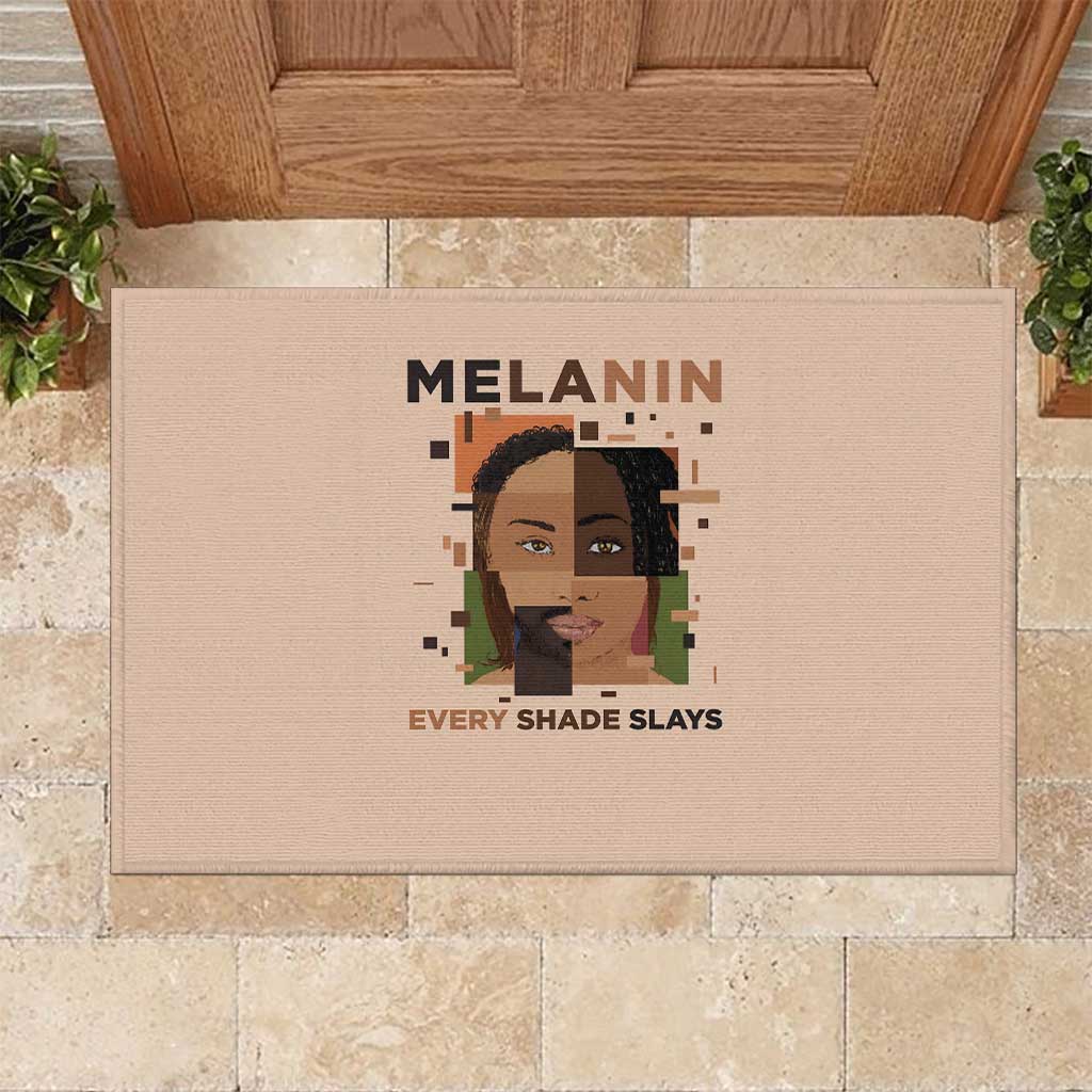 Melanin Every Shade Slays Rubber Doormat Afro Women