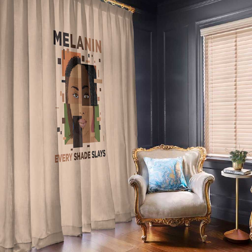 Melanin Every Shade Slays Window Curtain Afro Women