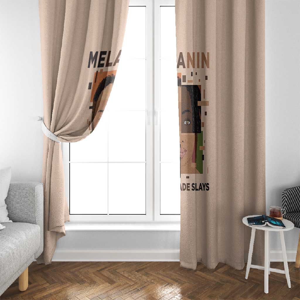 Melanin Every Shade Slays Window Curtain Afro Women