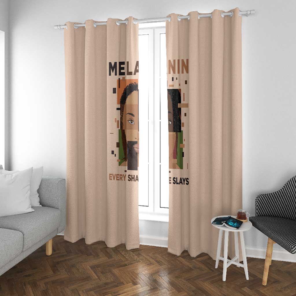 Melanin Every Shade Slays Window Curtain Afro Women