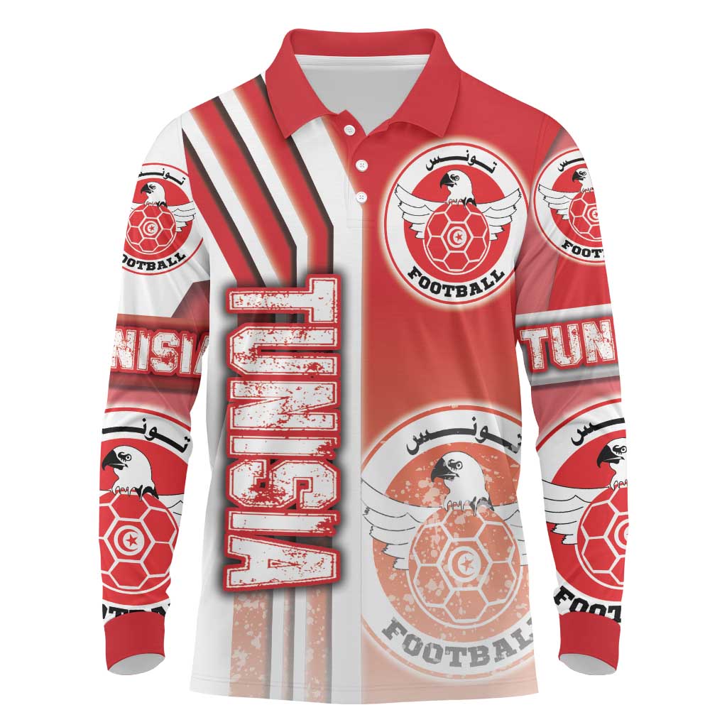 Tunisia Soccer Long Sleeve Polo Shirt Eagles of Carthage Football - Road To Champion