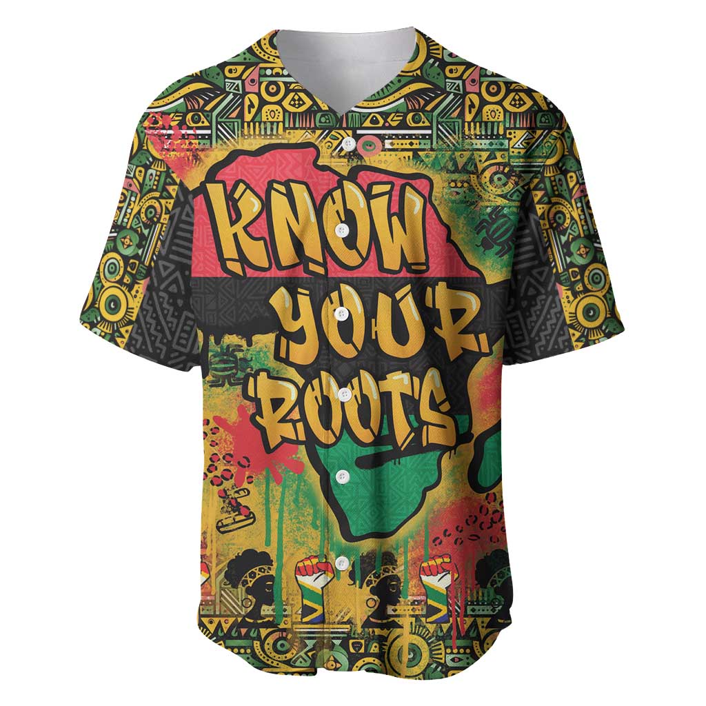 Africa Map Graffiti Baseball Jersey Know You Roots Art Style