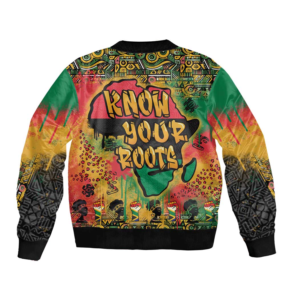 Africa Map Graffiti Bomber Jacket Know You Roots Art Style