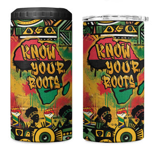 Africa Map Graffiti 4 in 1 Can Cooler Tumbler Know You Roots Art Style