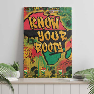 Africa Map Graffiti Canvas Wall Art Know You Roots Art Style