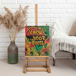 Africa Map Graffiti Canvas Wall Art Know You Roots Art Style