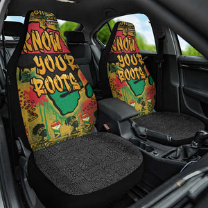 Africa Map Graffiti Car Seat Cover Know You Roots Art Style