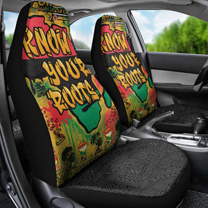 Africa Map Graffiti Car Seat Cover Know You Roots Art Style