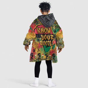 Africa Map Graffiti Kid Wearable Blanket Hoodie Know You Roots Art Style