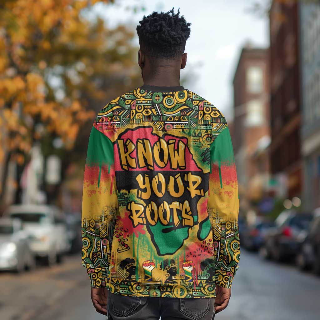 Africa Map Graffiti Long Sleeve Shirt Know You Roots Art Style DT03