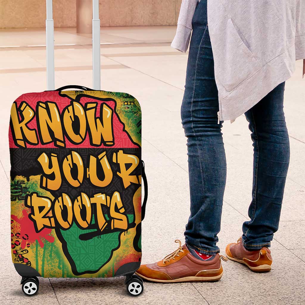 Africa Map Graffiti Luggage Cover Know You Roots Art Style