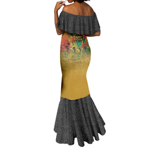 Africa Map Graffiti Mermaid Dress Know You Roots Art Style