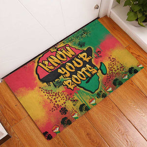 Africa Map Graffiti Rubber Doormat Know You Roots Art Style