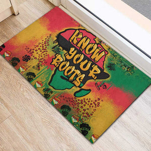 Africa Map Graffiti Rubber Doormat Know You Roots Art Style