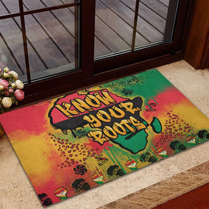 Africa Map Graffiti Rubber Doormat Know You Roots Art Style