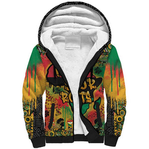 Africa Map Graffiti Sherpa Hoodie Know You Roots Art Style