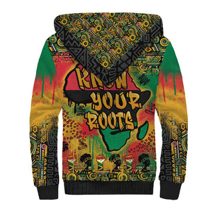 Africa Map Graffiti Sherpa Hoodie Know You Roots Art Style