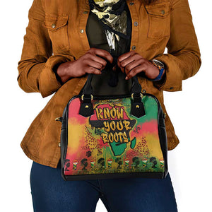 Africa Map Graffiti Shoulder Handbag Know You Roots Art Style