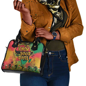 Africa Map Graffiti Shoulder Handbag Know You Roots Art Style