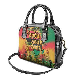 Africa Map Graffiti Shoulder Handbag Know You Roots Art Style