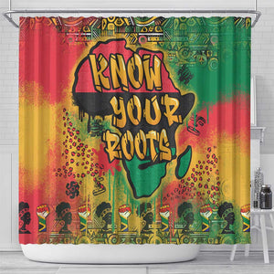 Africa Map Graffiti Shower Curtain Know You Roots Art Style