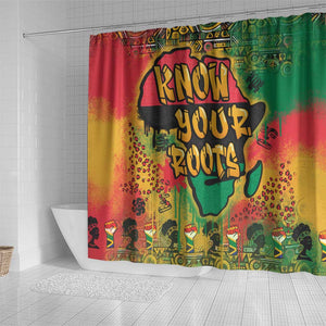 Africa Map Graffiti Shower Curtain Know You Roots Art Style