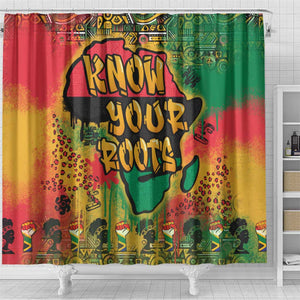 Africa Map Graffiti Shower Curtain Know You Roots Art Style