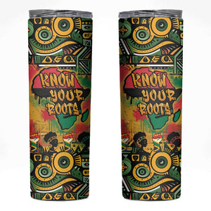 Africa Map Graffiti Skinny Tumbler Know You Roots Art Style