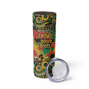 Africa Map Graffiti Skinny Tumbler Know You Roots Art Style