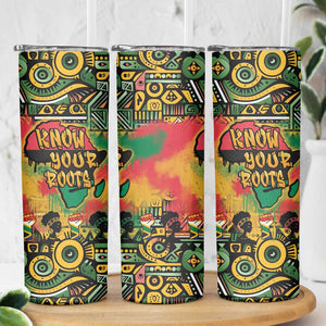 Africa Map Graffiti Skinny Tumbler Know You Roots Art Style