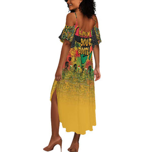 Africa Map Graffiti Summer Maxi Dress Know You Roots Art Style