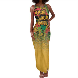 Africa Map Graffiti Tank Maxi Dress Know You Roots Art Style