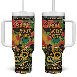 Africa Map Graffiti Tumbler With Handle Know You Roots Art Style