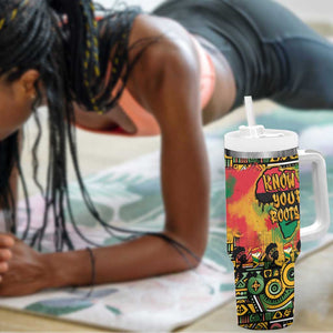 Africa Map Graffiti Tumbler With Handle Know You Roots Art Style