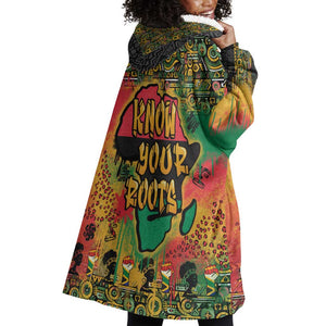 Africa Map Graffiti Wearable Blanket Hoodie Know You Roots Art Style