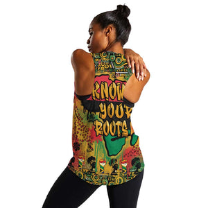 Africa Map Graffiti Women Racerback Tank Know You Roots Art Style